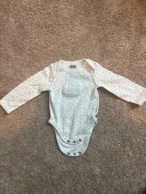 Mud Pie 0-6 Months White Star Long Sleeve 'I Love Mommy' Bodysuit